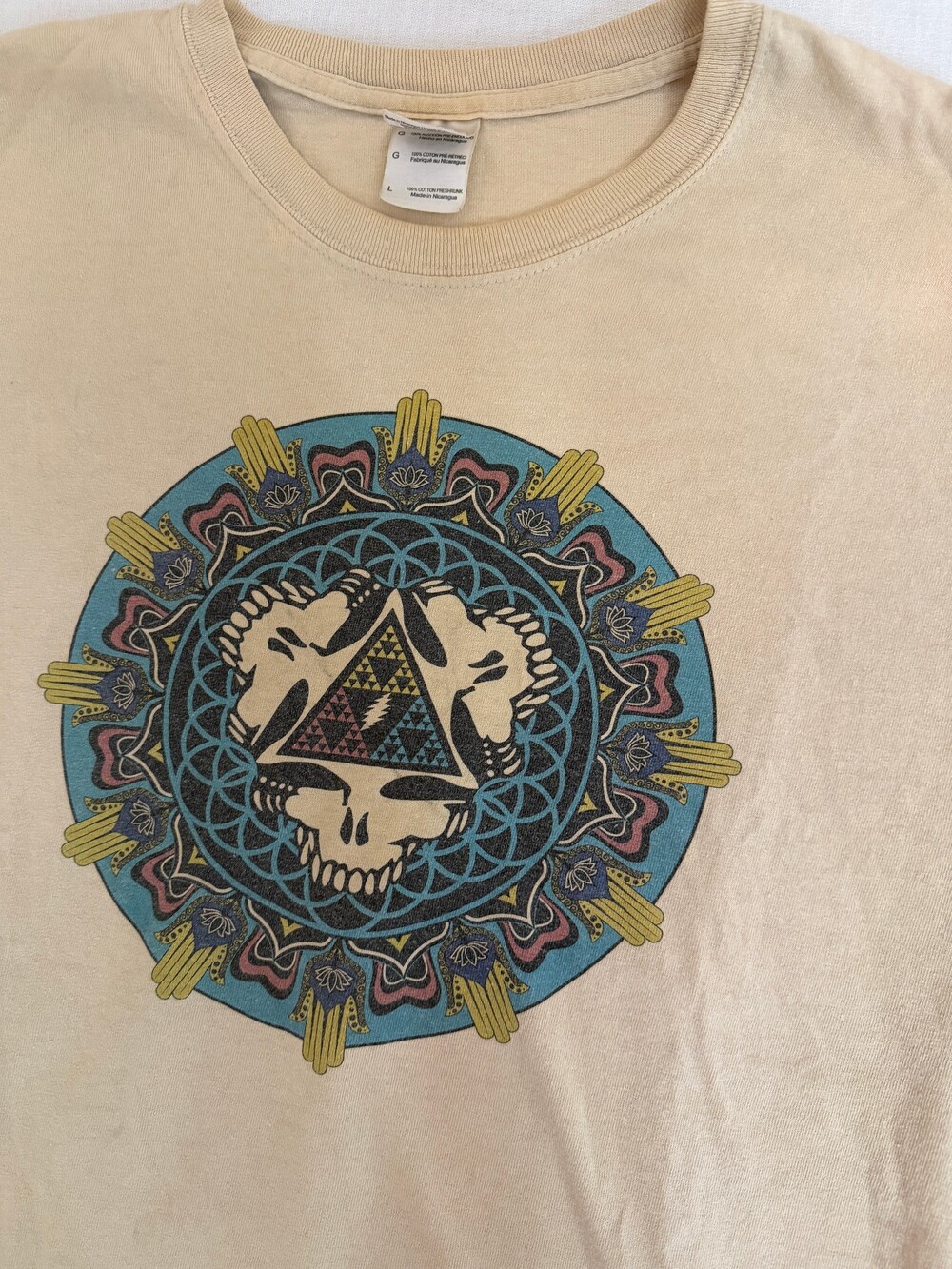 Grateful Dead Gildan Ultra Cotton Large Beige T-Shirt 1008